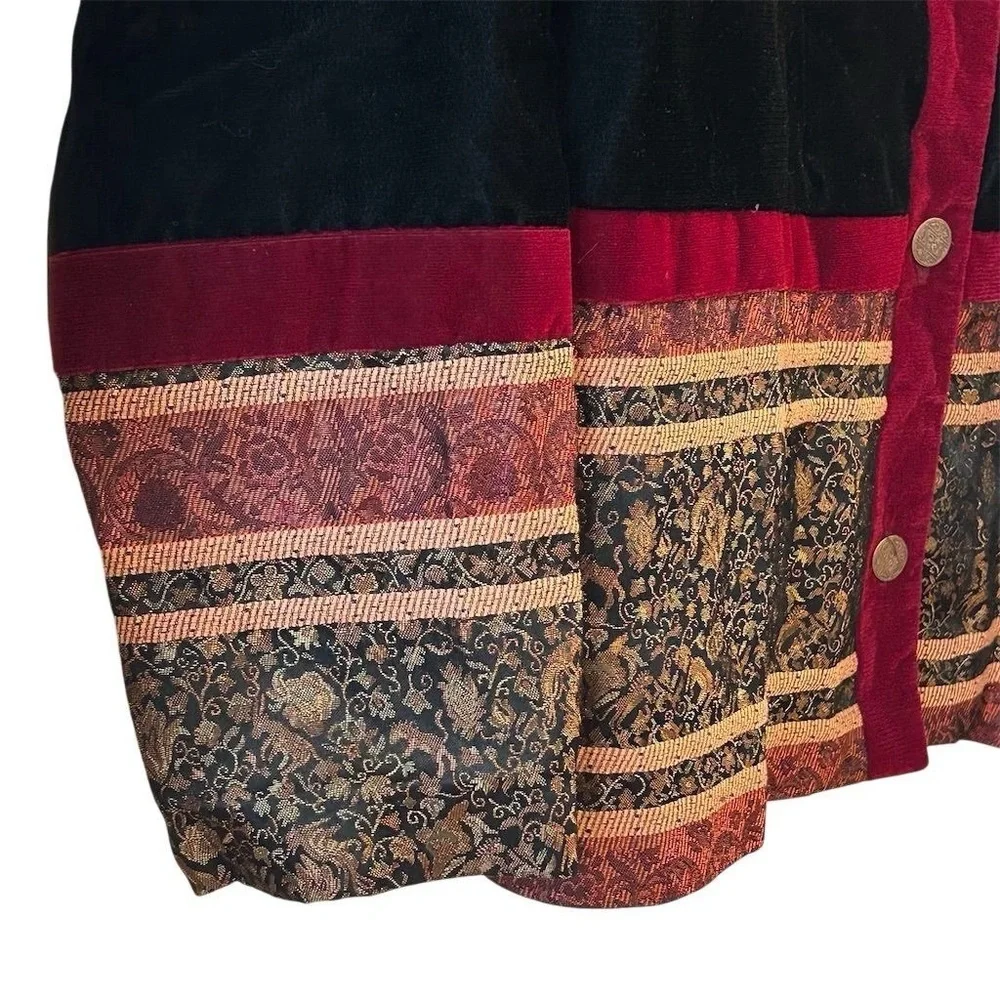 Coldwater Creek 1X Black Velvet Jacket Tapestry Classic Caeer Art to Wear‎